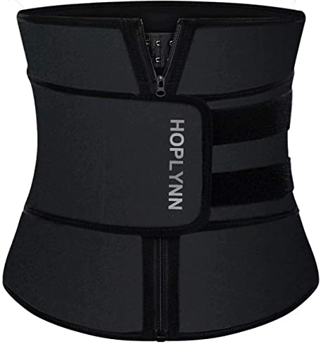 HOPLYNN Neoprene Sweat Waist Trainer Corset Trimmer Shaper Belt for Women, Workout Plus Size Waist Cincher Stomach Wraps Bands Black Small