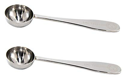 Honey Bear Kitchen 5 ml Teaspoon Measuring Scoop Spoons, Polished Stainless Steel, Set of 2