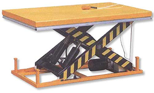 Piattaforma elevatrice elettroidraulica a pantografo semplice con ampio piano di sollevamento fisso elevatore a forbice cm.170x100 tavolo sollevatore lungo portata Kg.2000 h.cm.130 NPF200EHF