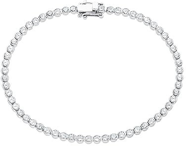 s.Oliver Armband 925 Sterling Silber Damen Armschmuck, mit Zirkonia synth., 18 cm, Silber, Kommt in Schmuck Geschenk Box, 2026093