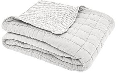 Sleepdown Quilted Waffle Throw Over Sofa Bed Super Soft Warm Cosy Luxury Blanket Bed Bedspread - Natural - 200cm x 150cm,5056242894315