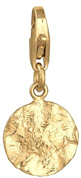 Nenalina Scheibe Karabiner Charm Anhänger Bettelarmband 925 Silber | vergoldet Damen-Charm-Anhänger für alle gängigen Charmträger Charm-Club Clasp-Charms 925er Sterling-Silber