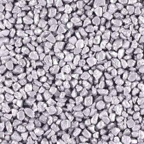 Terralith Steinteppich Metallic Komplett-Set für 1qm - Körnung: fein - 2-4mm mit Polyurethan Bindemittel - für Außen in grau
