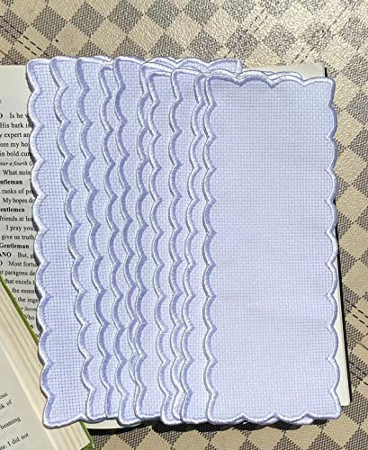 10 x reinweiße Lesezeichen mit Stickereien zum Kreuzstich, blanko, Kreuzstich, Lesezeichen zum Selbermachen