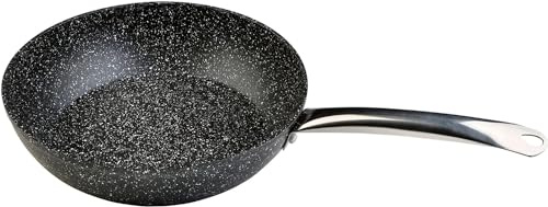 WECOOK! Granite Sartén Honda Aluminio Forjado 30cm, Inducción Completa, Antiadherente Ecológico Piedra sin PFOA, Mango Acero Profesional, Apta Todas las Cocinas, Vitrocerámica, Gas, Horno | Aluminio forjado 3 mm, mango acero inoxidable, apta horno, apta lavavajillas, antiadherente piedra