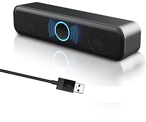 HONKYOB Haut-parleurs pour ordinateur, alimentés par USB avec son stéréo de 10 W, pour jouer à des jeux et des ordinateurs de bureau, ordinateurs portables