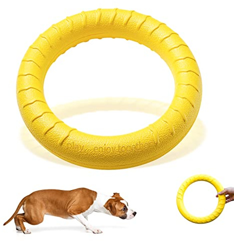 Havenfly Giocattolo da masticare per cani in gomma naturale,anello galleggiante per cani per il fitness all'aperto Giocattolo da tirare galleggiante e disco volante per masticatori aggressivi