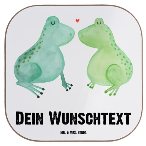 Mr. & Mrs. Panda untersetzer Bedruckt Frosch Liebe - Personalisierte Geschenke, Jahrestag, Paar, Bierdeckel Personalisiert, Hochzeitstag, Personalisierter, Frösche, Glasuntersetzer, Liebesgeschenk