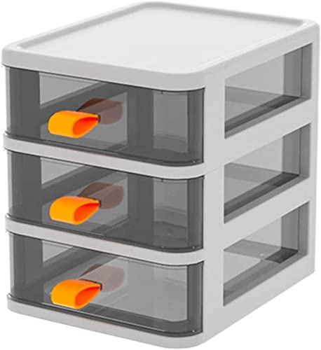 SHANGMAOYO Scatola dell'organizzatrice trasparente con cassetti, scatole di visualizzazione per il trucco dei gioielli, contenitore trasparente per l'home office (Bianco 3 strati)