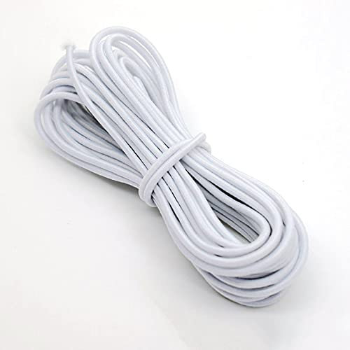 ALRIUS Banda elástica Redonda de 100M, 1/2/3/4/5mm, Goma elástica Blanca y Negra, Goma elástica para Coser Prendas, Accesorios DIY