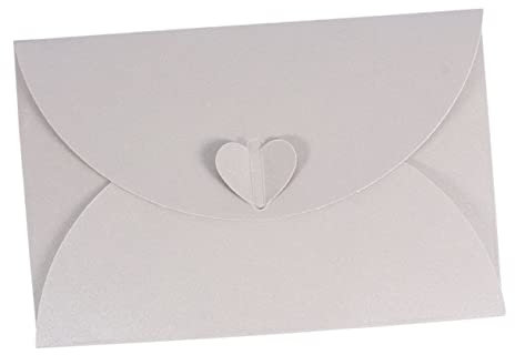 ifundom 20stücke Mini-umschläge Mit Grußkarten Herzförmigen Schnallen Perlen Leicht Glitzernd Aus Naturpapier Für Geschenkkarten Hochzeitskarten Namenskarten Visitenkarten Dankeskarten