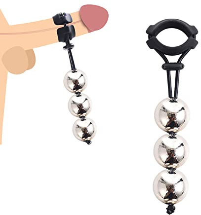 BDSMYEE Anneaux de Pénis en Silicone avec Boule en Métal, Anneau Pénien Réglable Poids du Pénis Exercice du Pénis Sextoys Adultes pour Hommes