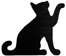 Kantenhocker Katze aus Holz für den Türrahmen Luis schwarz in 6mm Stärke
