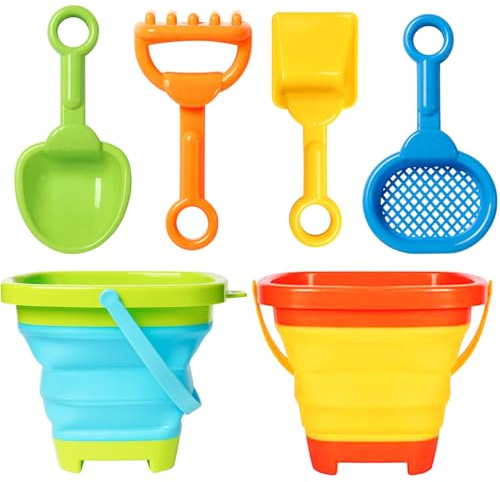 MTDASB Collapsible Beach Toys Set for Kids - Foldable Sand Bucket and Spade Beach Set Kids,Outdoor Sandbox & Camping,Gardening & Beach Play