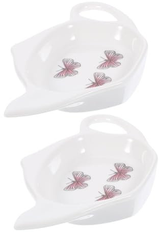 TOPBATHY 2pcs Ceramic Tea Bag Holder Reusable Teapot Shape Teabag Dish for Kitchen Small Tray Dipping Plate