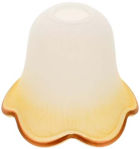 Bell Shaped Frosted Glass Replacement Shades Flower Shaped Glass Lampshade Chandelier for Living Room Home Decor