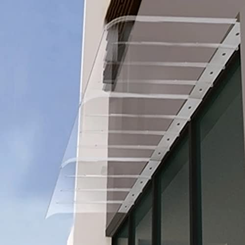 Unsichtbares Vordach für die Haustür, Polycarbonat-Abdeckung mit Nutspleißen, transparente Überdachung, Regenschutz, Terrassen-Veranda-Markise, für Balkon, Klimaanlage, Garten (50 x 300 cm/2