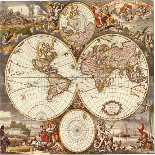 MIXUEXUNLU Mural Painting European Ancient Map Color Map Painting Wallpaper Background Office Chart Photo Wallpaper