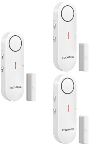 TechRise Sensor de Alarma de Puerta, 3 Ajustes de VolumenAlarma Inalámbrica con Timbre para Instalación Rápida para Casa/Hotel/Apartamento/Garaje (3 pcs)