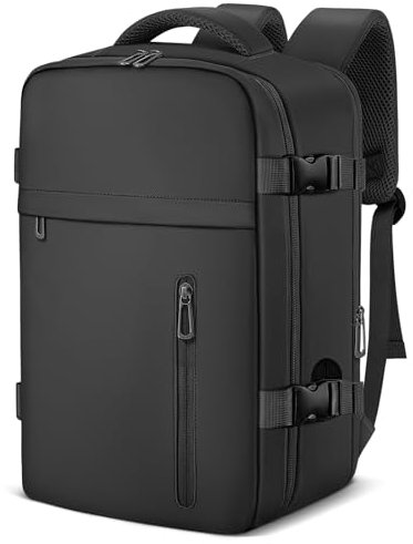 OTAHGK Handgepäck 40×20×25 für Ryanair Untersitz Reiserucksack 20L Wasserdicht Kabinentaschen Flugzeug Kofferrucksack Laptop Rucksack Lässiger Tagesrucksack Schule Büro Tasche-Schwarz