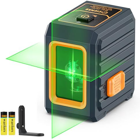 CIGMAN Green Laser Level with Self-Levelling and Manual Modes, 30m Range (Pulse Mode Extend 50m with Receiver), 4 Brightness Levels, ±0.3mm/m High Precision, Includes 2 AA Batteries & Mounting Bracket