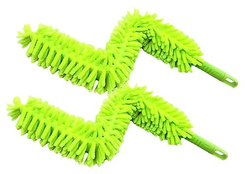 COLLBATH 2stücke Teiliges Chenille Mikrofaserduster Mit Biegsamem Kopf Einfacher Griff Großflächiger Staubwedel Für Möbel Deckenventilatoren Jalousien Shutters Möbelreinigung Weicher Mikrof