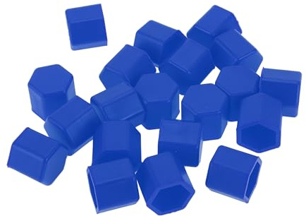 Partuto 20 Pcs Wheel Lug Nut Bolt Rims Tire Nut Screws Dust Cap Cover Nut Protection Silicone Fluorescent Blue 2.2x17x20mm