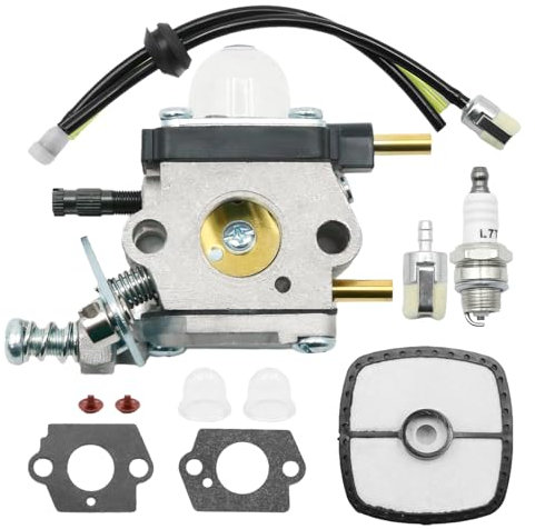 Hoypeyfiy A021001090 Carburetor Filters Spark Plug Kit, Replacement for Mantis Tiller 7222 7225 SV-5C/2, Replacement for Zama C1U-K82, Replaces A021001092, A021001091