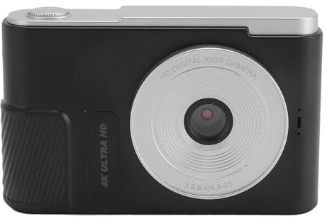 Eujgoov Kids Students Vlog Camera 48MP 4K Video Compact Camera, Simple for Growth Record (Black)
