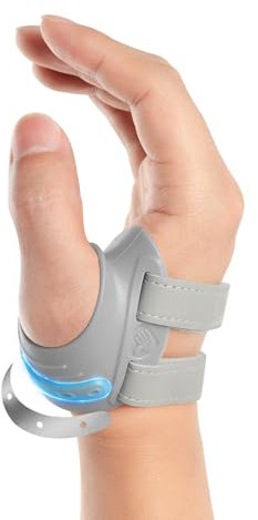 FORTEMOTUS Tutore per Pollice Destro, Ortesi Ortho CMC Stabilizza Base del Pollice, Allevia il Dolore Caso di Osteoartrite e Artrite dell'articolazione Della Sella (Grigio, M, 18-23 cm)