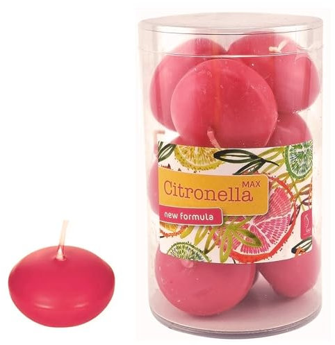 Benza Candele galleggianti Citronella Rosa Ø 45 x 30 mm - 20 pezzi