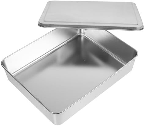 Hoement Edelstahl Backform Mit Deckel Für Tiramisu Und Mousse Rechteckige Kuchenform Langlebig Und Einfach Zu Reinigen Für Verschiedene Süßspeisen Und Snacks