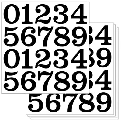 5 PCS Black Number Stickers,Stick on Door Numbers,House Number Stickers for Organizing, Lockers, Sign, Note, Bins and Storage