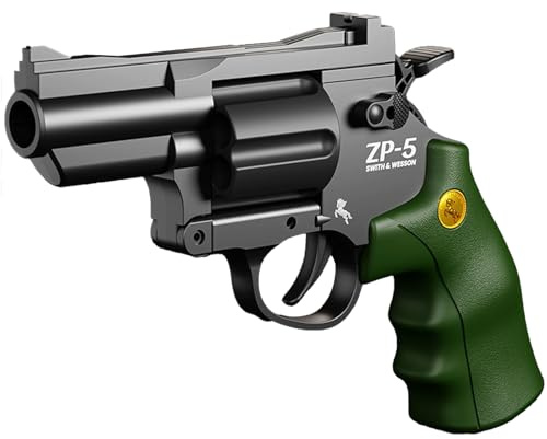E-THOL Pistola giocattolo revolver per bambini | Lanciatore a testina morbida | Rotazione a 6 colpi | Espulsione bossoli a un pulsante | Include munizioni a testina morbida | Età 3+ | Sicuro e
