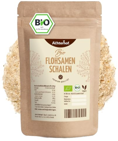 Flohsamenschalen BIO 2 kg | grob vermahlen | reich an Ballaststoffen | der ayurvedische Allrounder | zum Backen und Kochen | aus kontrolliert biologischem Anbau | Achterhof