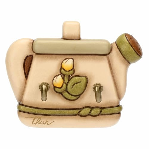 THUN - Portastrofinacci 2 ganci - ceramica - Collezione Country Bloom - 10,2 x 1,7 x 8 cm
