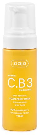 ESPUMA LIMPIADORA FACIAL VITAMINA C.B3 NIACINAMIDA | Limpieza profunda sin resecar, 97% ingredientes naturales, efecto glow, apta para piel sensible de ZIAJA