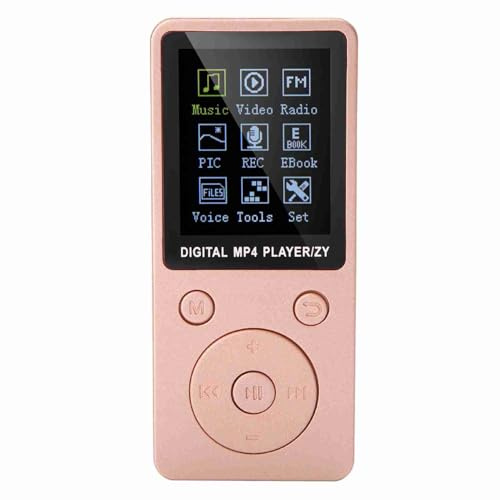 Acouto Portable Screen MP4 Music Player Support 32GB TF Card with Headphone Standby Time Blue Simple It Design Frosted Made Digital Music PlayerMP4 PlayerMini MP4 PlayerMP4 (Pink Gold)