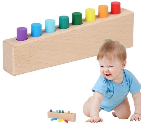 Feinmotorikspielzeug für Kinder, Spielzeug für frühes Lernen, Steckbrett mit bunten Holzstäben, für und Mädchen, Vorschulkindergarten
