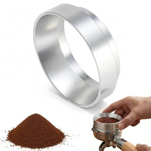 Anello dosatore di caffè, 51 mm, imbuto dosatore magnetico, imbuto di espresso, in alluminio, accessorio per portacolino, compatibile con DeLonghi EC680 EC685, imbuto di riempimento per caffè in