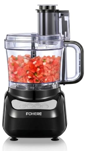 Robot de Cocina 2,3 L, Boca de Alimentación Grande 2 en 1 | Procesador de Alimentos 3 Vel. , Acero Inoxidable, Picar, Rallar, Hacer Puré, Amasar, fácil de limpiar para uso doméstic