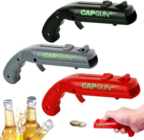 3 Stück Cap Gun Flaschenöffner Pistole, Bieröffner im Pistolen-Design, Lustige Schuss Flaschenöffner, Biergeschenke für Männer, Bierdeckelpistole Für Zuhause, Restaurant, Bar Party