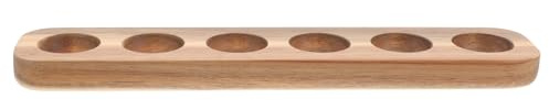 KICHOUSE Porta Uova in Legno 6 Scomparti, Vassoio Portauova Robusto senza Sbavature, Design Semplice ed Elegante la Cucina di Casa