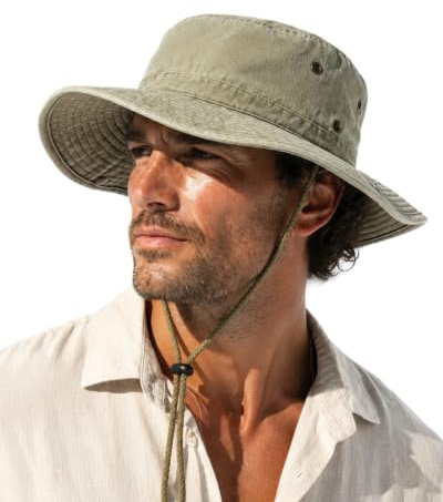 Zylioo L/XL/XXL/3XL Sonnenhut Safari Hut Herren Großen Kopf Sonnenschutz | Wanderhut Buschhut Für Outdoor Angeln Fischen Golf