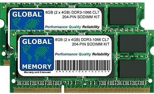 8GB (2 x 4GB) DDR3 1066MHz PC3-8500 204-PIN SODIMM MEMORIA RAM KIT PARA MACBOOK (PRINCIPIOS DE 2008 - MEDIADOS/FINALES DE 2009 - MEDIADOS 2010) & MACBOOK PRO (PRINCIPIOS DE 2008 - PRINCIPIOS DE/MEDIADOS/FINALES DE 2009 - MEDIADOS 2010)