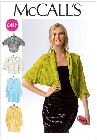 McCall Pattern Company M6845 Misses' Wraps and Jackets Sewing Template, Size Y