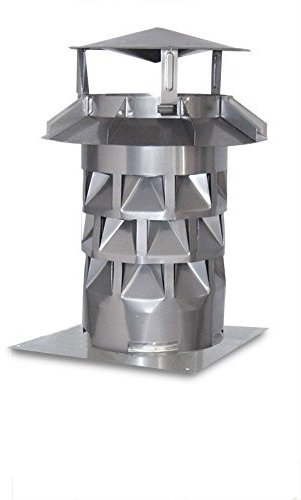 Nischenmarkt Schornsteinhaube/Kaminabdeckung/Schornsteinabdeckung Windkat V2A DN 160 mit Grundplatte + Silikon