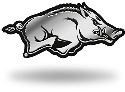 Rico Industries NCAA Arkansas Razorbacks Chrome Finished Auto Emblem 3D Sticker
