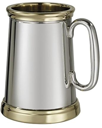 Wentworth Pewter Wortley X Range schwerer Krug aus Zinn und Messing, 1 Pint