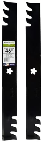 MAXPOWER 561739XB 2-Klingen Commercial Mulching Set für viele 46 Zoll Craftsman, Husqvarna, Poulan Rasenmäher, ersetzt OEM #'s 403107, 532403107